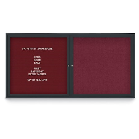 United Visual Products Corkboard, 72"x36", Deep Burgundy/Satin UV406PLUS-SATIN-DBURGU